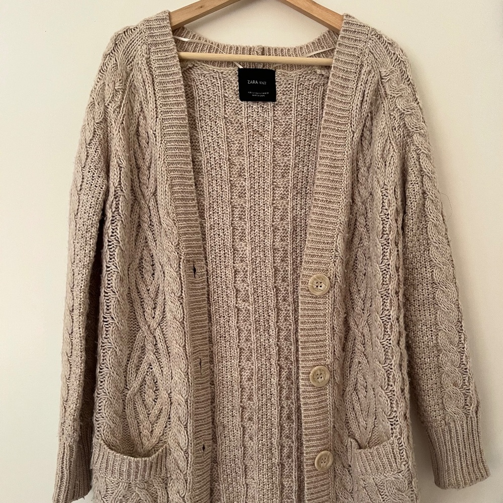 Zara Women’s Cable Knit Cardigan (Size S)